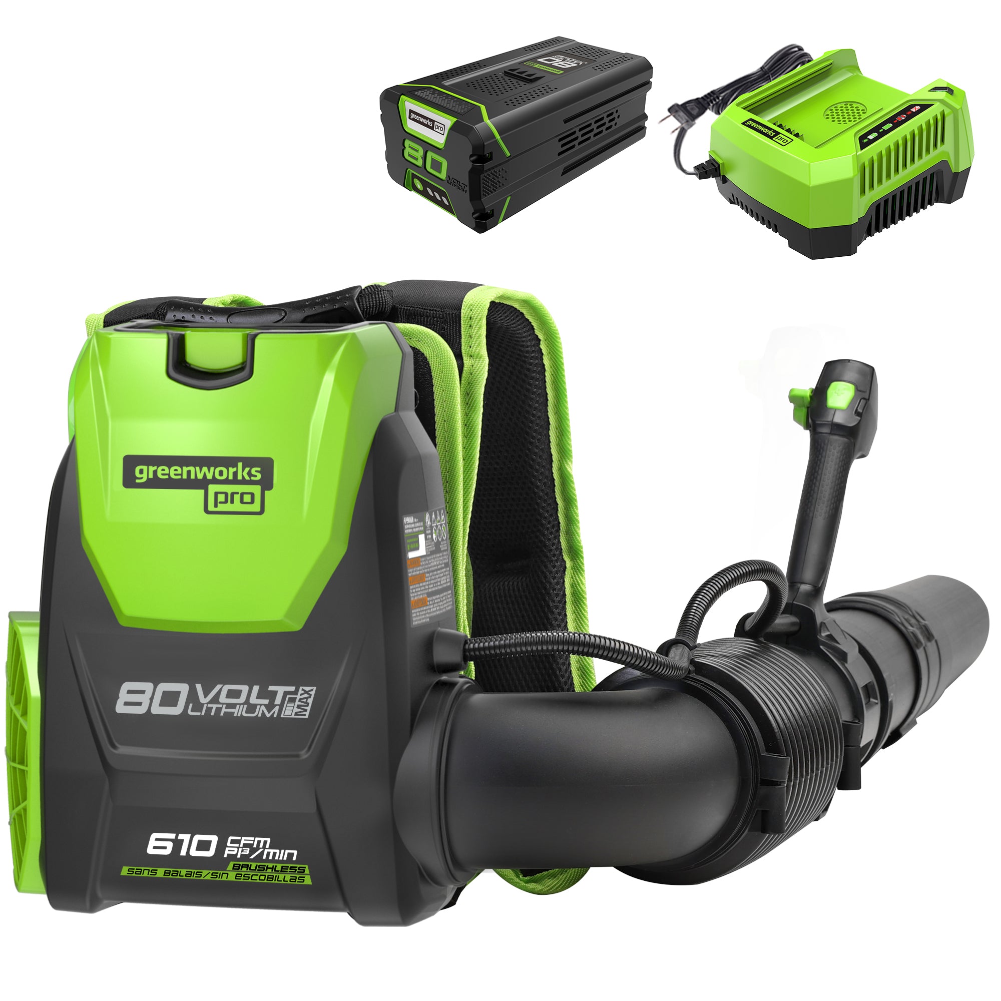 80V Backpack Blower 610 CFM  Battery | Greenworks Tools - Mycitystee
