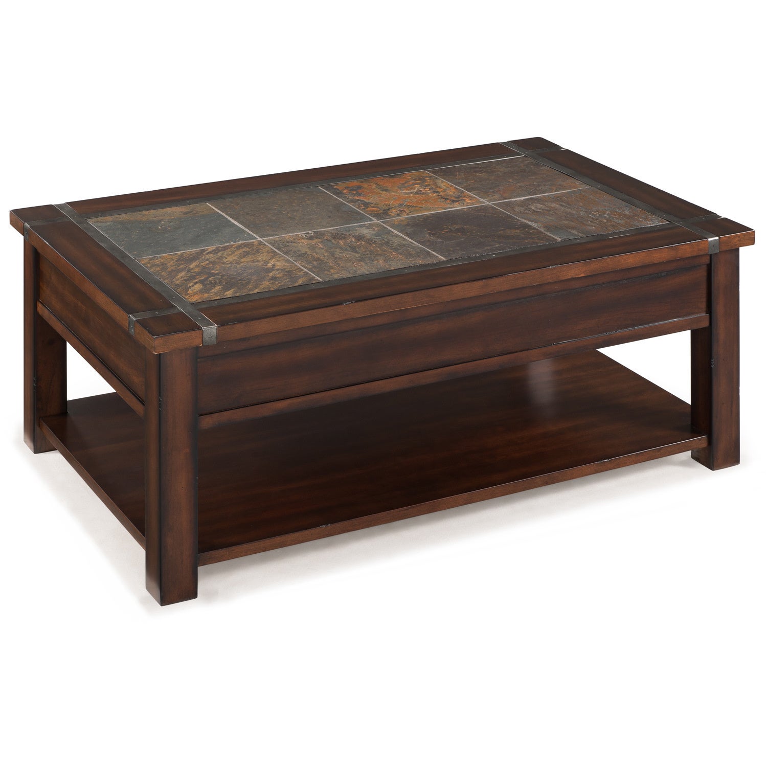 Roanoke Trasitional Rustic Cherry Lift Top Coffee Table with Casters - Mycitystee