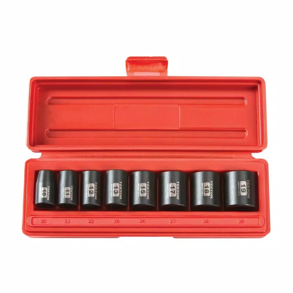 TEKTON 3/8 in. Drive 10-19 mm 6-Point Shallow Impact Socket Set and#8211; XDC Depot - Mycitystee