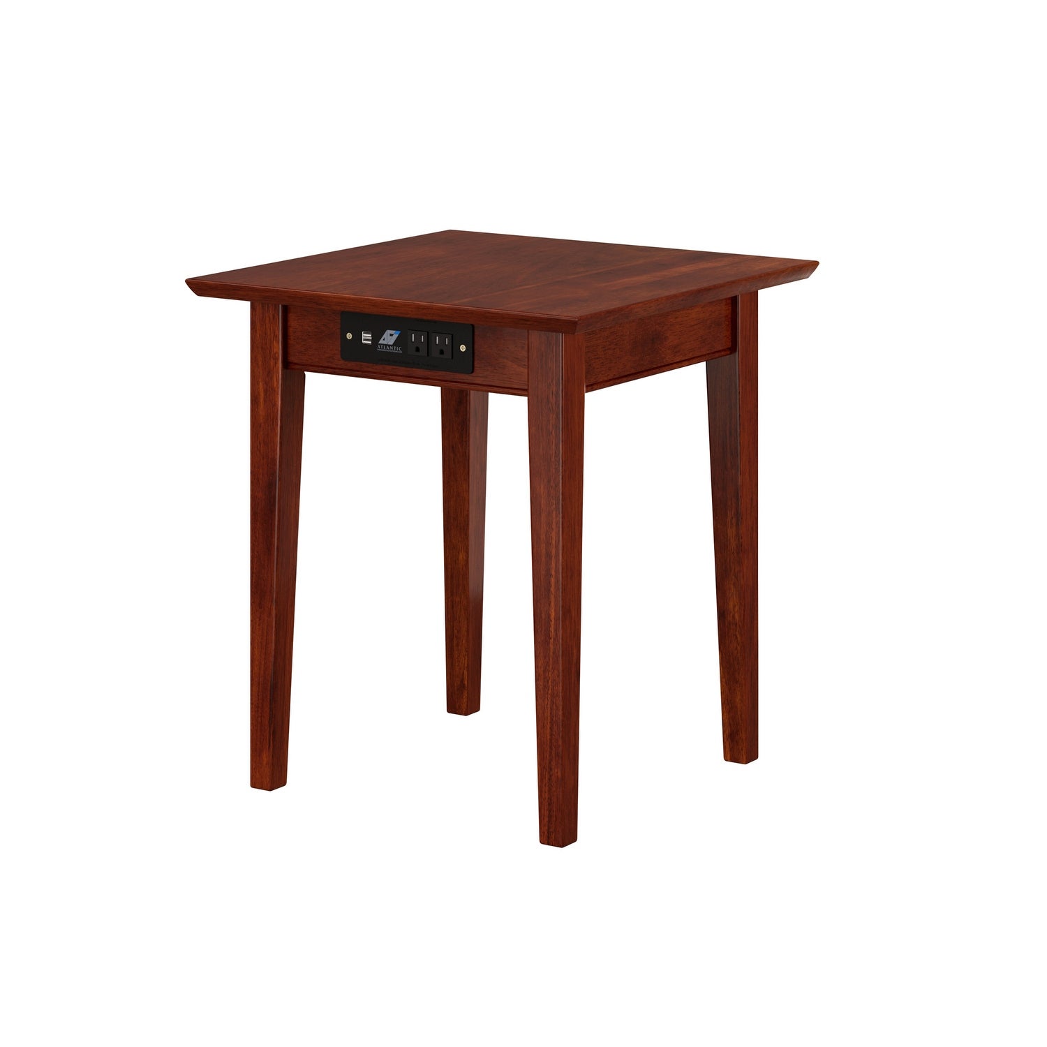 Shaker End Table with Charging Station in Walnut - Mycitystee