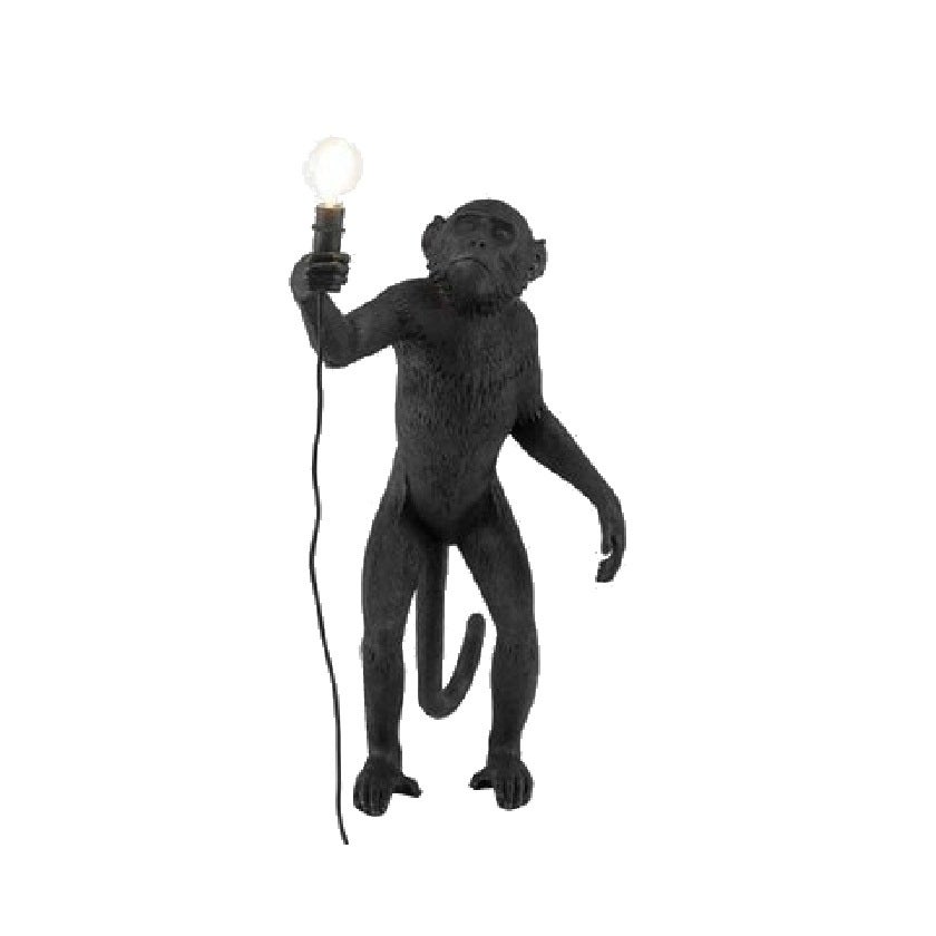 Monkey table lamp， made with ceramic - Black - Mycitystee