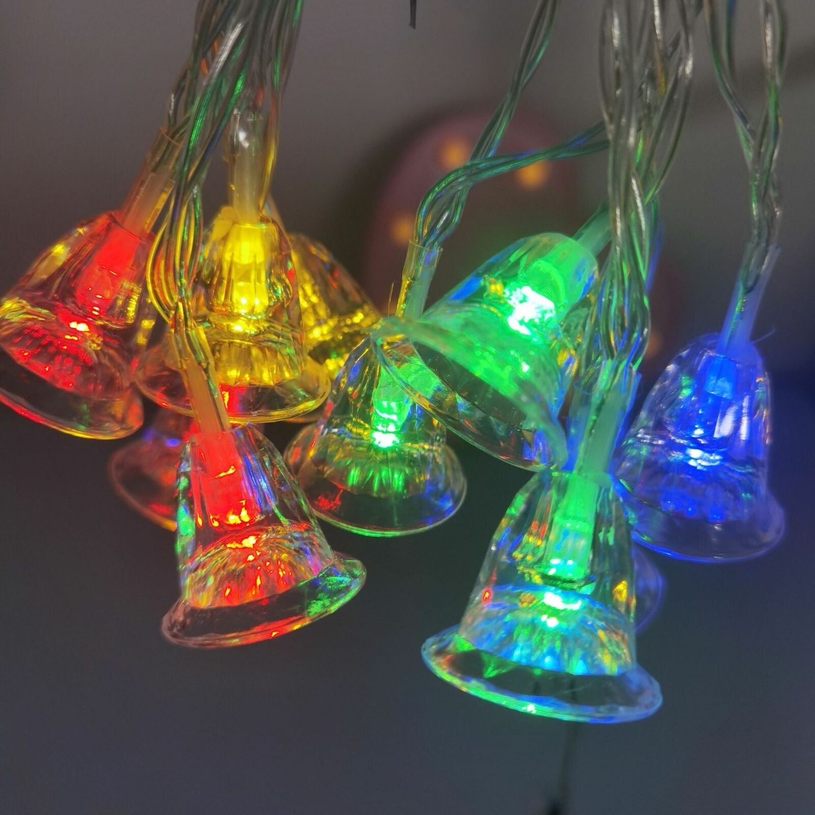 LED Bell Hanging Lights String Fairy Lights Battery Powered Remoted - Colorful - Mycitystee