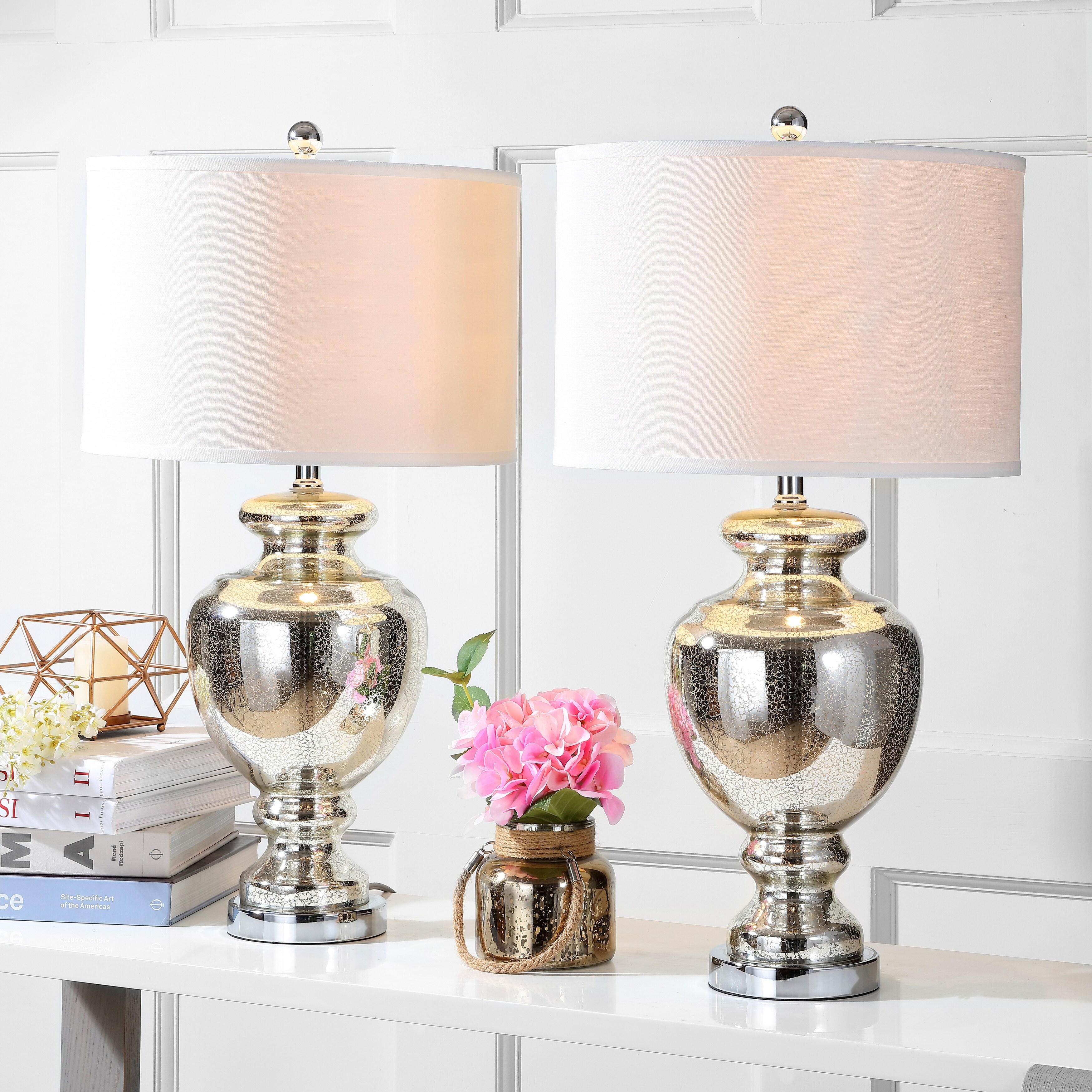 SAFAVIEH Lighting 28-inch Morocco Mercury Glass Table Lamp (Set of 2) - 15