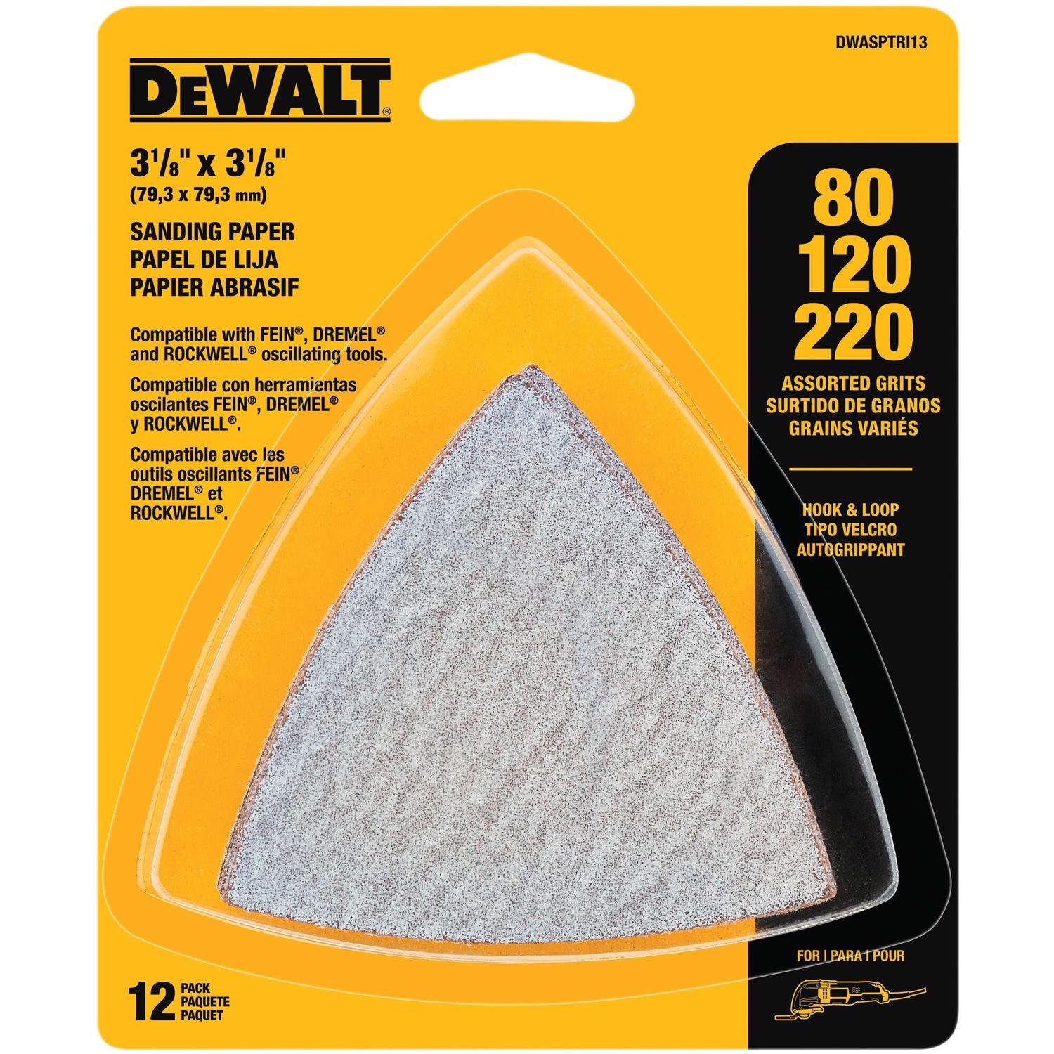 DeWalt Silicon Carbide Hook and Loop Triangular Oscillating Sanding Set 12 pk - Mycitystee