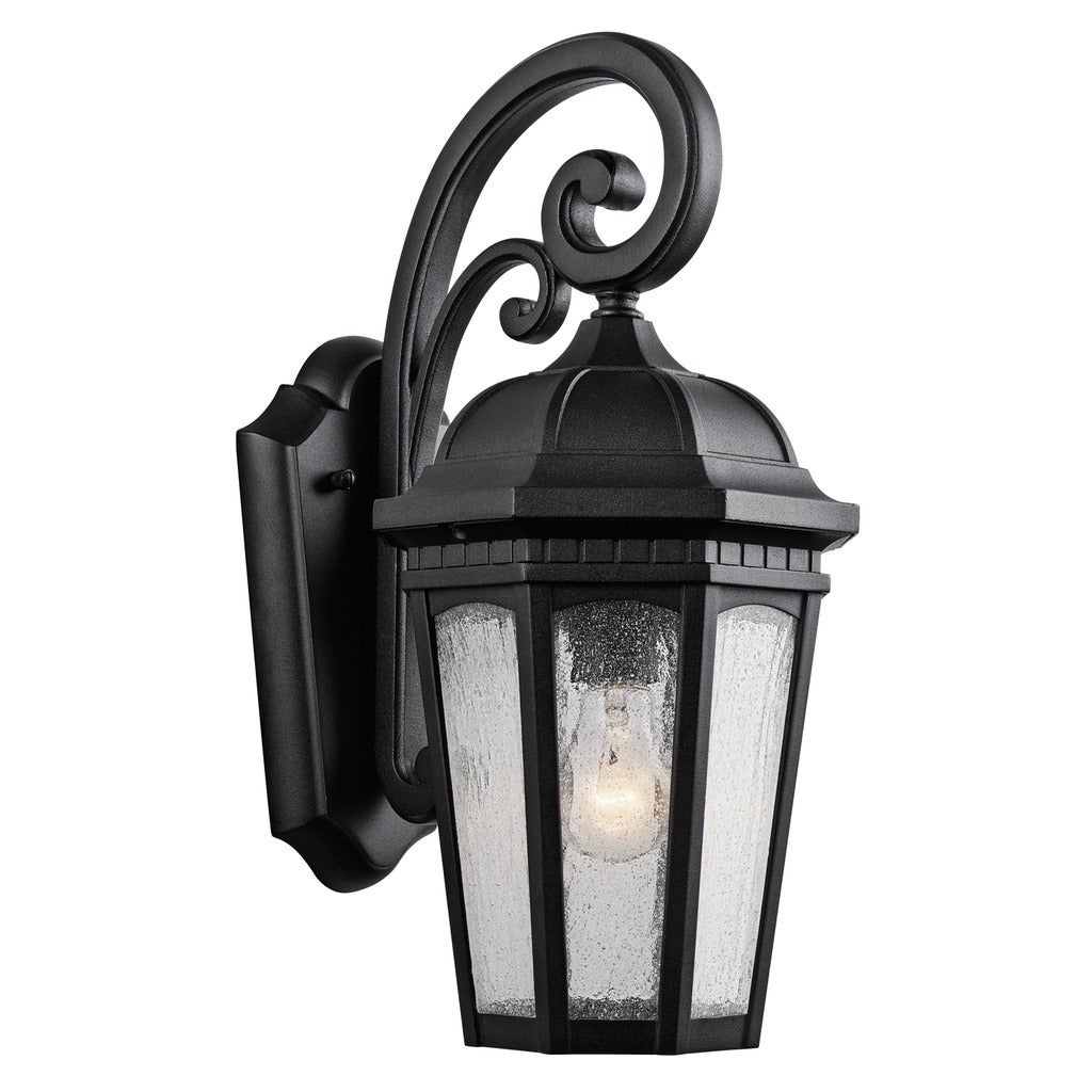 Kichler Lighting Courtyard Collection 1-light Textured Black Outdoor Wall Lantern - Mycitystee