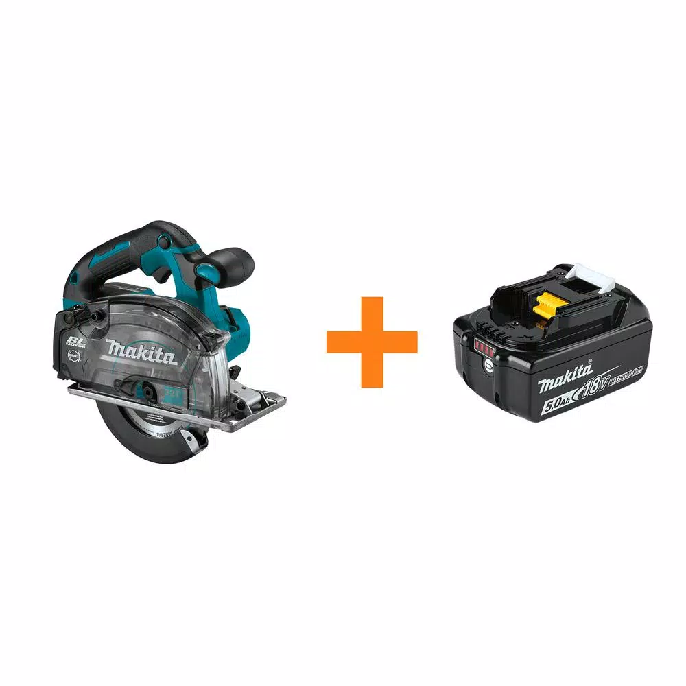 Makita 18-Volt LXT Brushless 5-7/8 in. Metal Cutting Saw with Electric Brake with bonus 18-Volt LXT Battery Pack 5.0 Ah and#8211; XDC Depot - Mycitystee