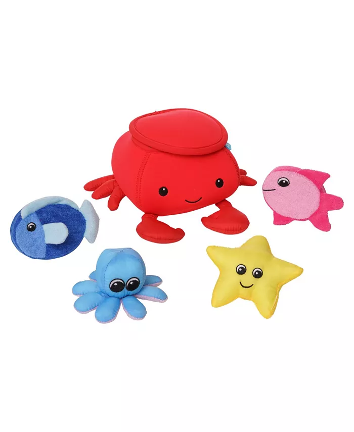 Manhattan Toy Company Neoprene Crab Floating Spill and Fill Bath Toy， 5 Piece - Mycitystee