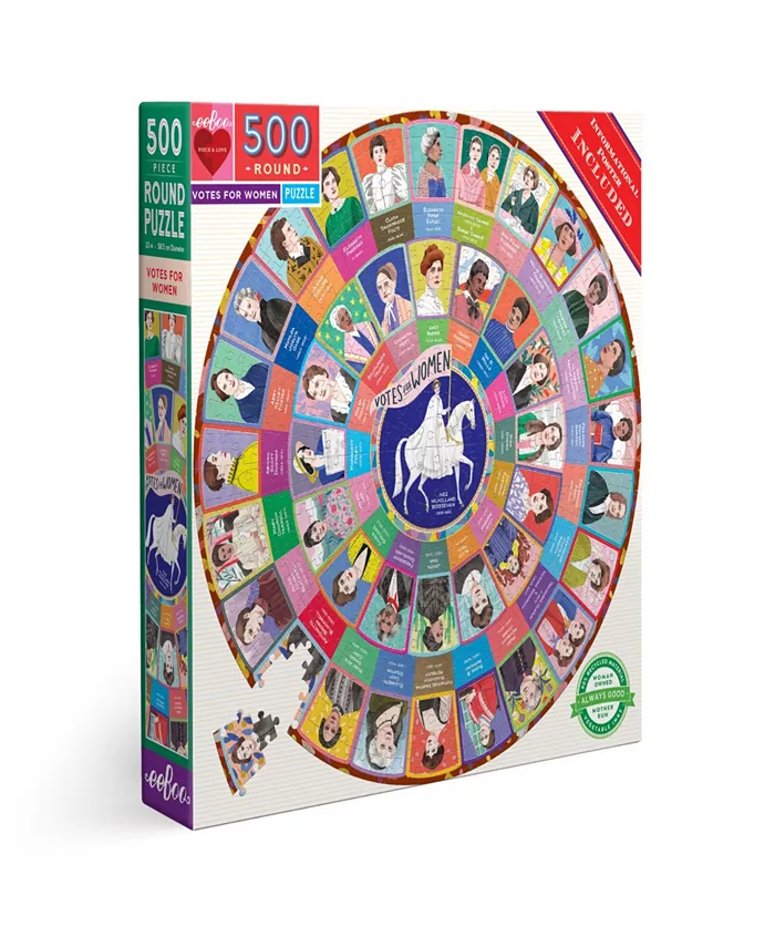 Eeboo Piece Love Votes for Women 500 Piece Round Circle Jigsaw Puzzle Set - Mycitystee