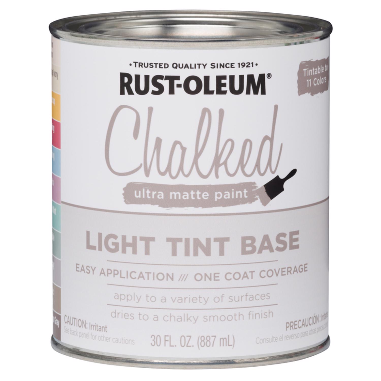 Rust-Oleum Chalked Ultra Matte Light Tint Base Water-Based Acrylic Chalk Paint 30 oz - Mycitystee