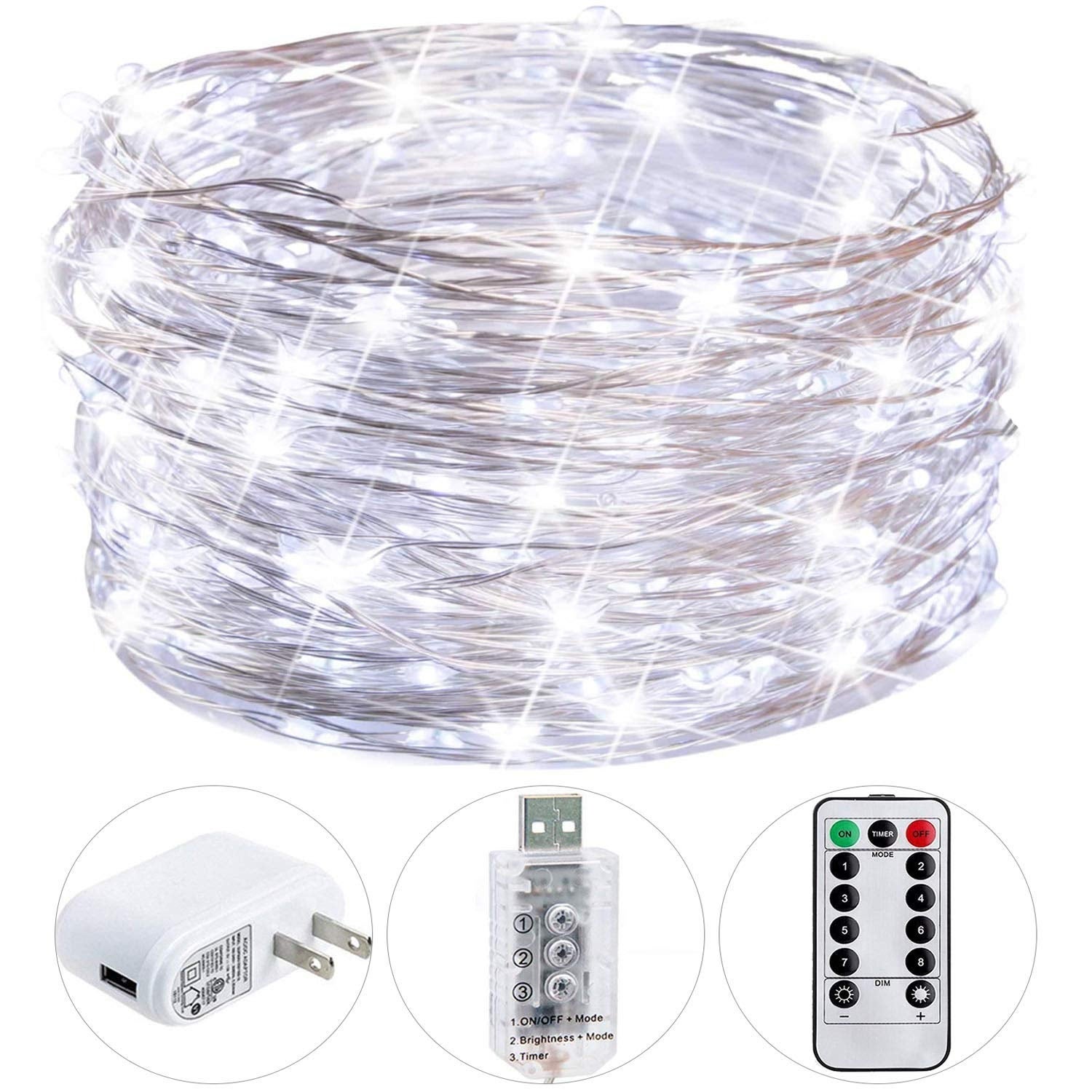 USB Twinkle Fairy Lights with Remote Adapter - Medium - Mycitystee