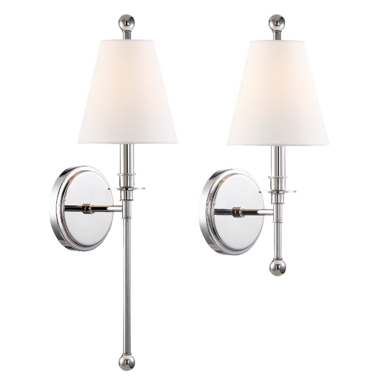 Riverdale 1 Light Polished Nickel Wall Mount - 6'' W x 14.5'' H x 7'' D - Mycitystee