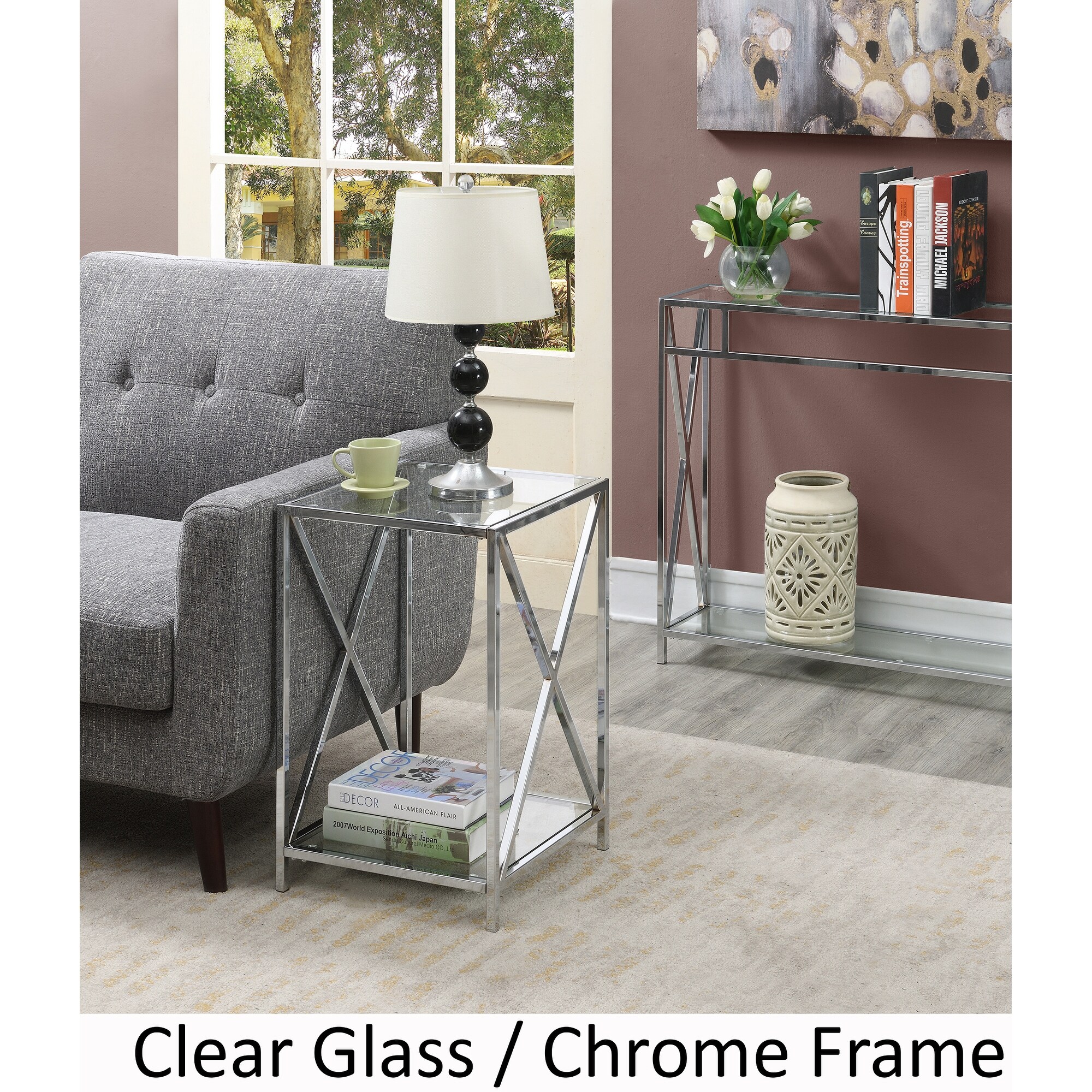 Copper Grove Cranesbill Chrome End Table - Mycitystee