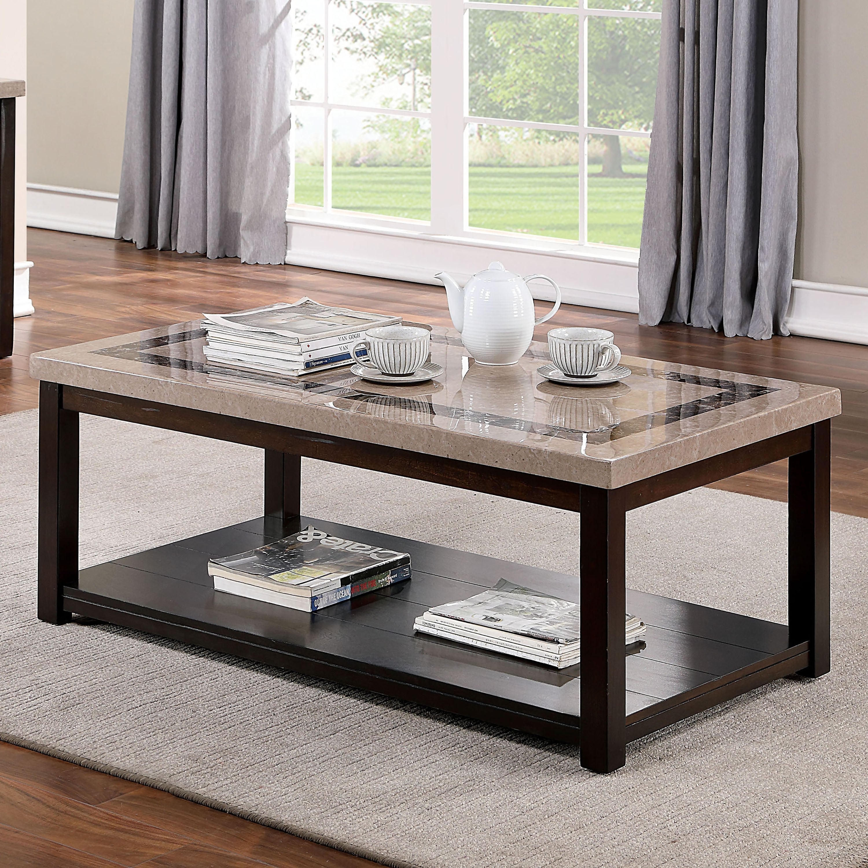 Furniture of America Elga Transitional Walnut 48-inch Coffee Table - Mycitystee