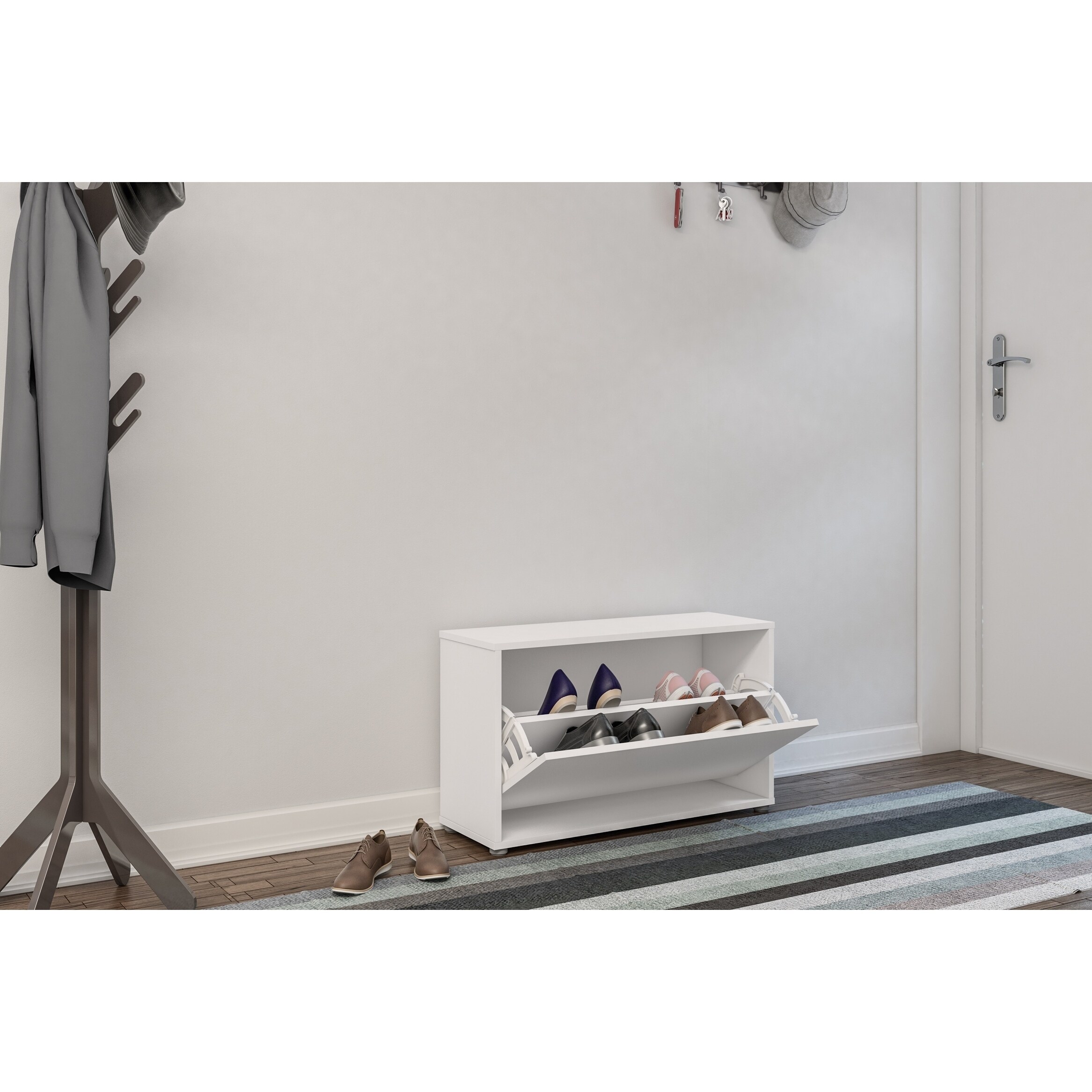 Polifurniture White Compact Shoe Storage - - 21610718 - Mycitystee