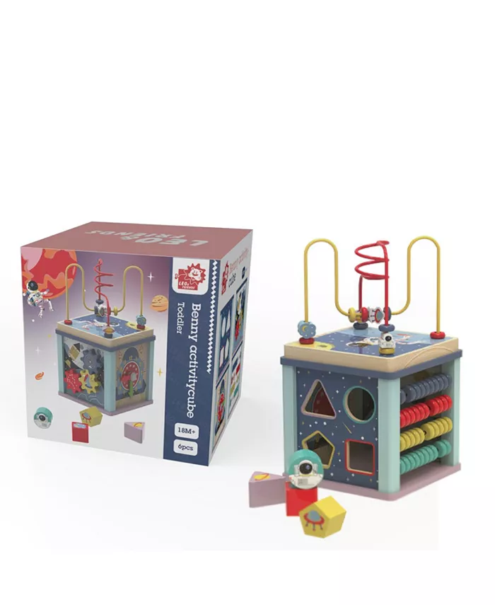 Leo Friends Space Wooden Activity Cube - Mycitystee