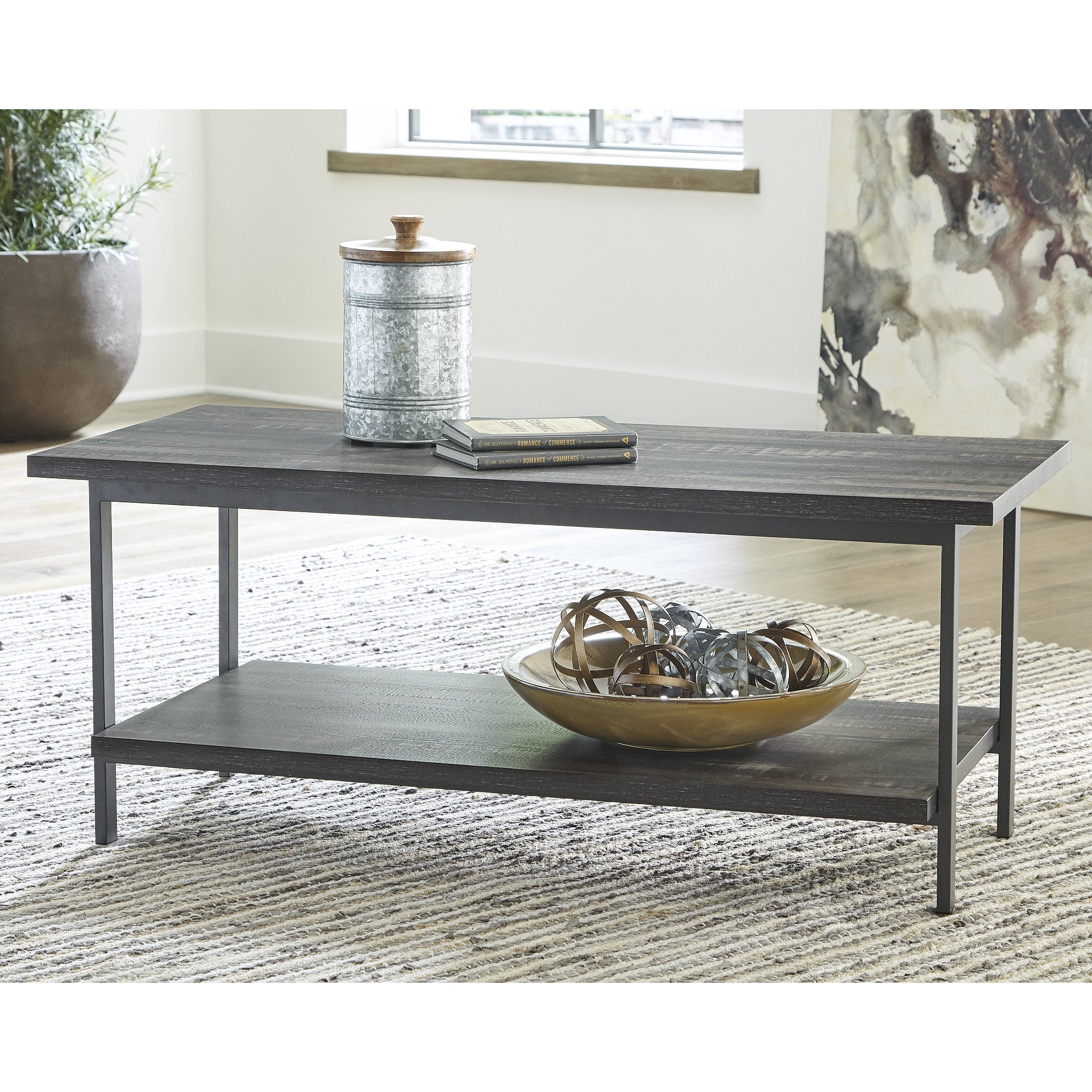 Jandoree Grayish Brown Rectangular Cocktail Table - Mycitystee
