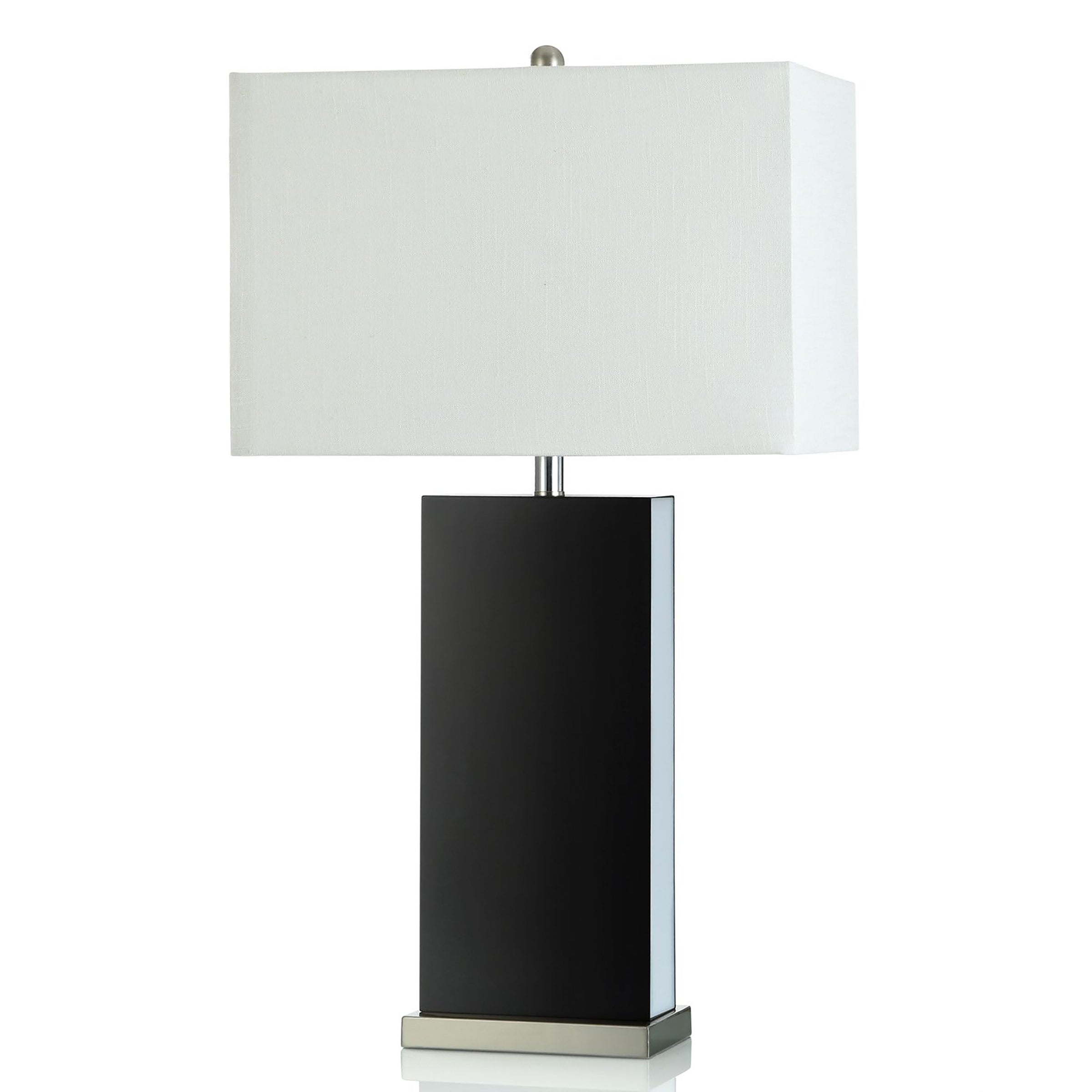 Black Acrylic Table Lamp with Steel Base and Side Light LED - Kimono Black - 3