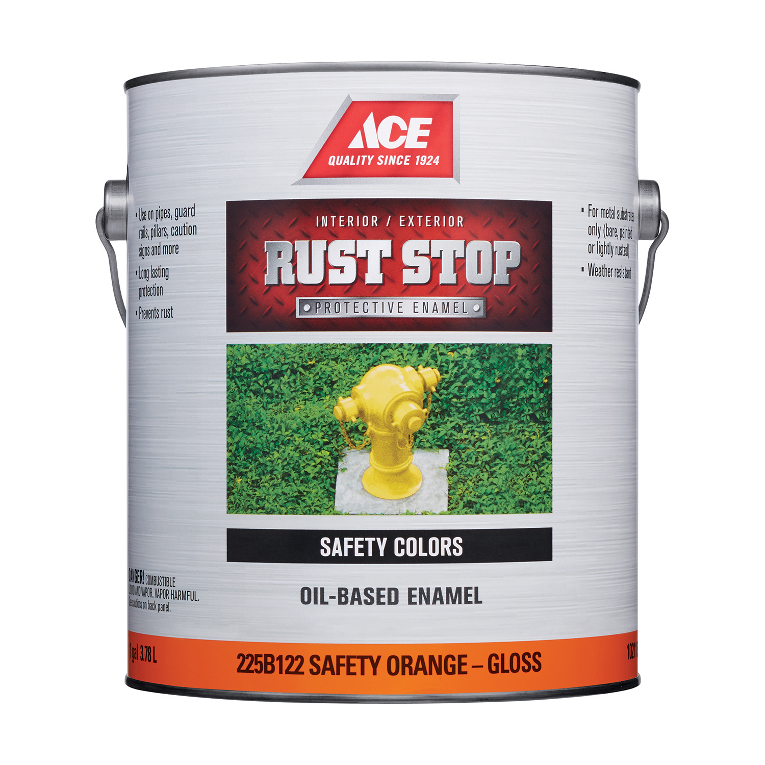 Ace Rust Stop Indoor and Outdoor Gloss Safety Orange Oil-Based Enamel Rust Preventative Paint 1 gal - Mycitystee