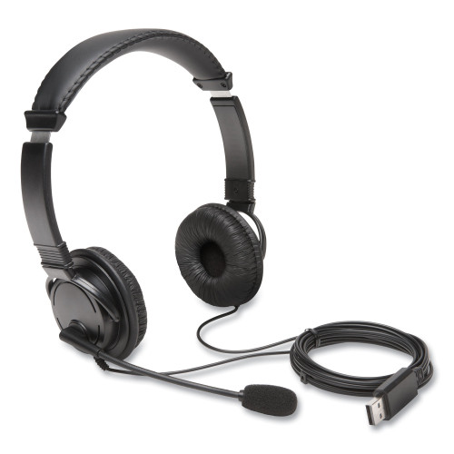 Kensington Hi-Fi Headphones with Microphone， 6 ft Cord， Black (K97601WW) - Mycitystee