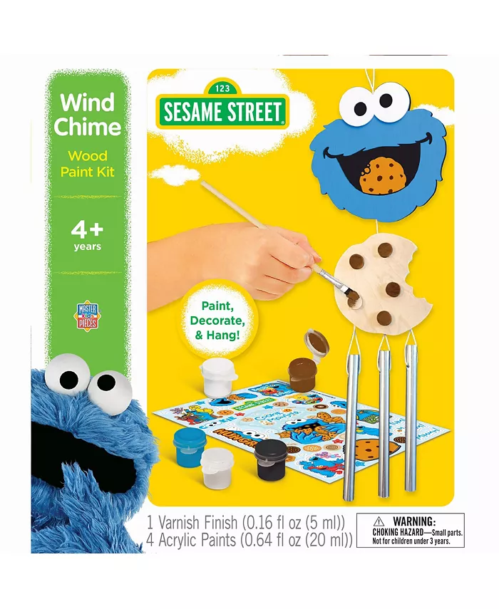 MasterPieces Puzzles Works of Ahhh Craft Set - Sesame Street Wind Chime Wood Paint Kit - Mycitystee