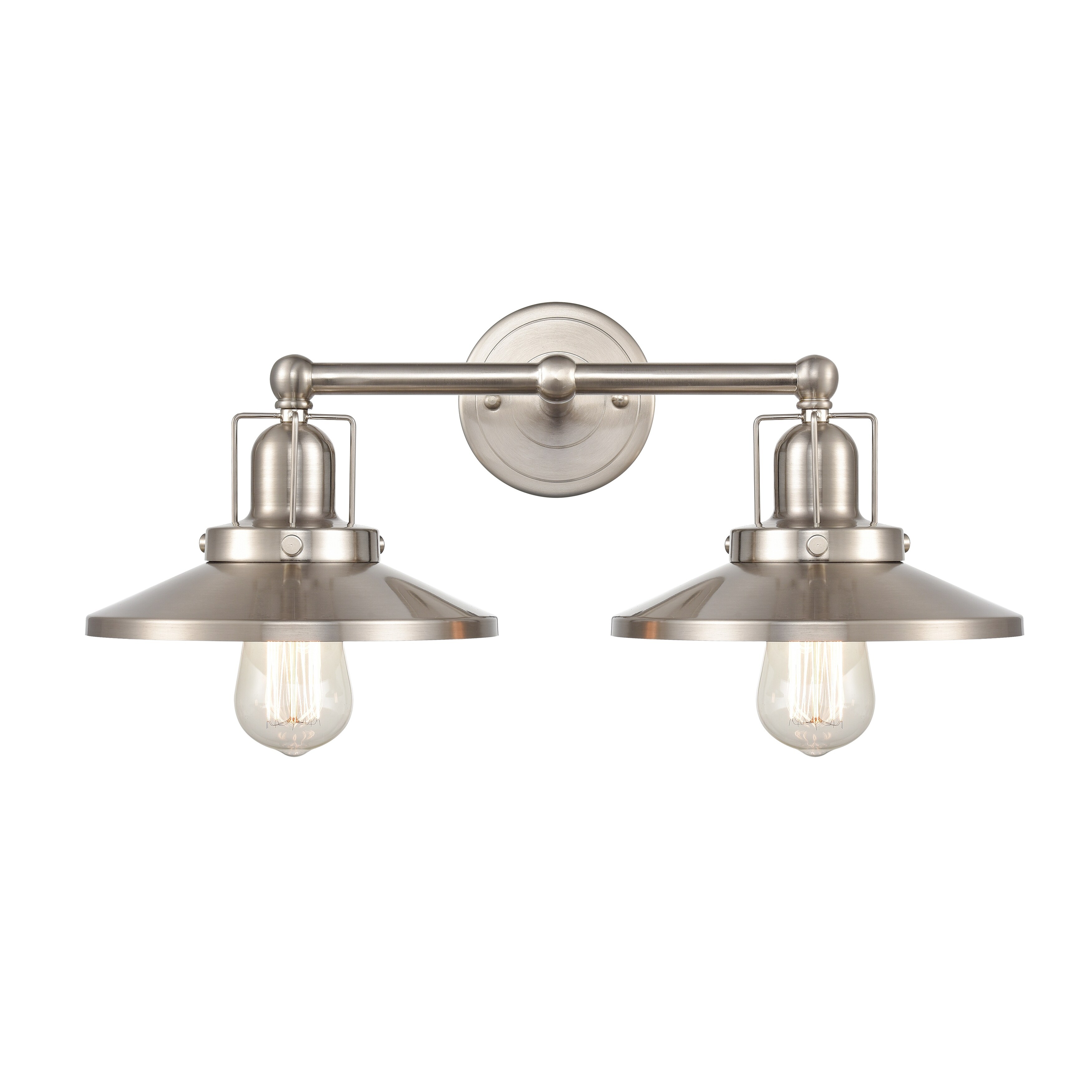 English Pub 18'' Wide 2-Light Vanity Light - Satin Nickel - Mycitystee