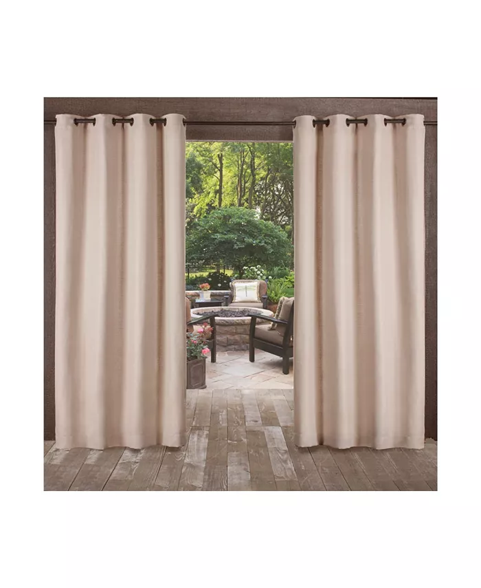 Exclusive Home Delano Indoor Outdoor Grommet Top Curtain Panel Pair， 54