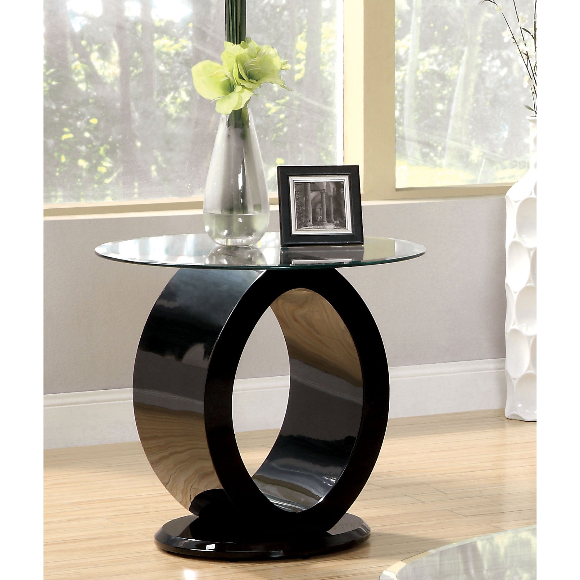 Furniture of America Opelle Modern Art O-shaped Round Side Table - Mycitystee