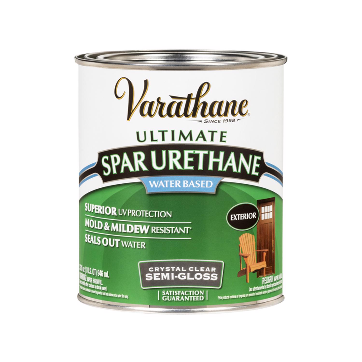 Varathane Ultimate Semi-Gloss Clear Water-Based Spar Urethane 1 qt - Mycitystee