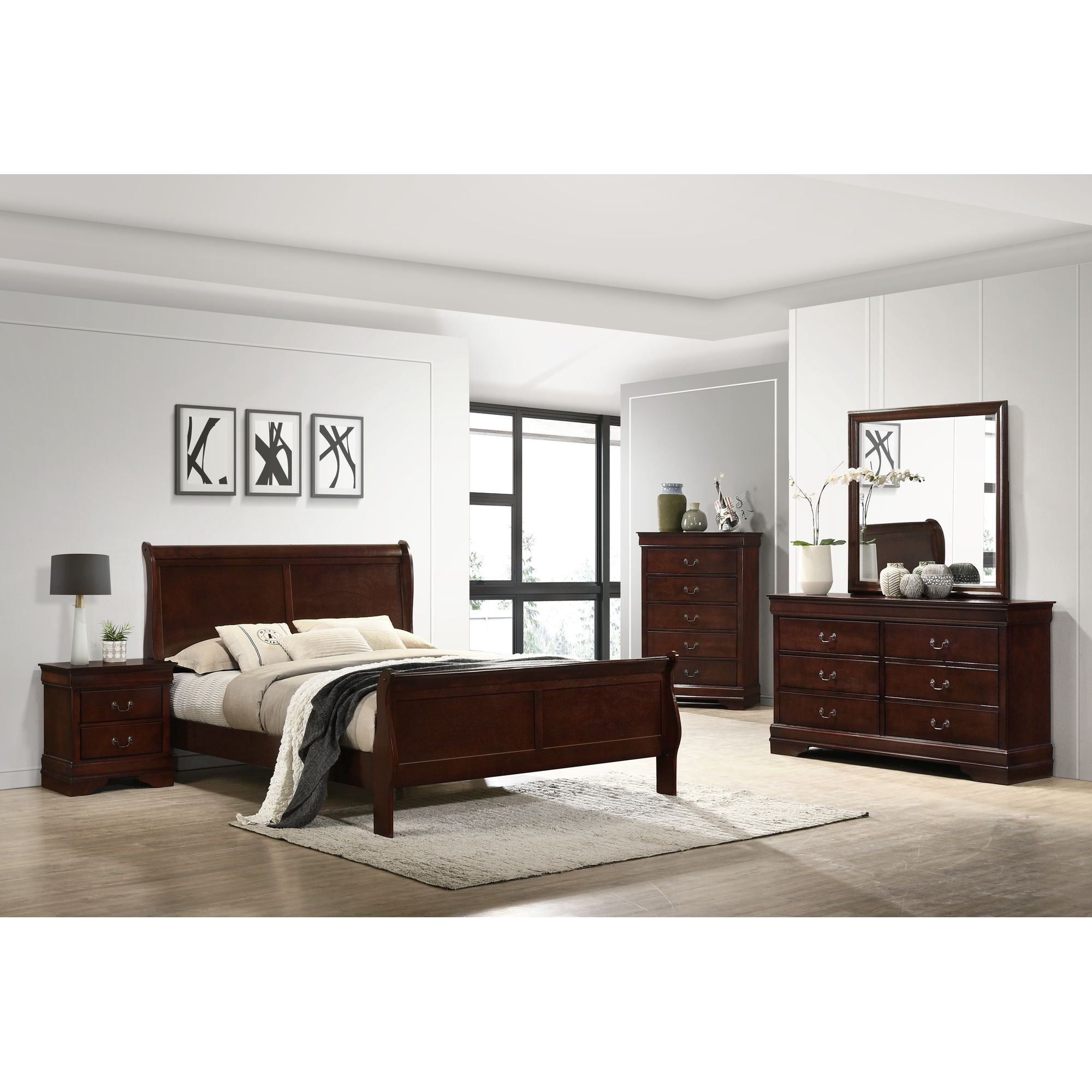 Picket House Furnishings Ellington 6-Drawer Dresser and Mirror in Cherry - - 32893405 - Mycitystee