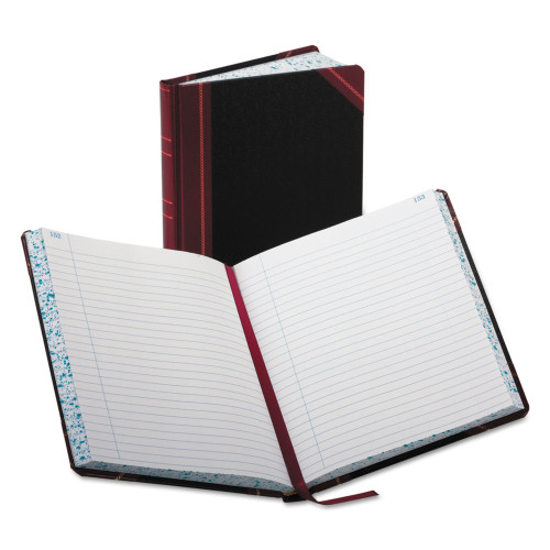 Boorum and Pease Account Record Book， Record-Style Rule， Black/Red/Gold Cover， 9.25 x 7.31 Sheets， 300 Sheets/Book (38300R) - Mycitystee