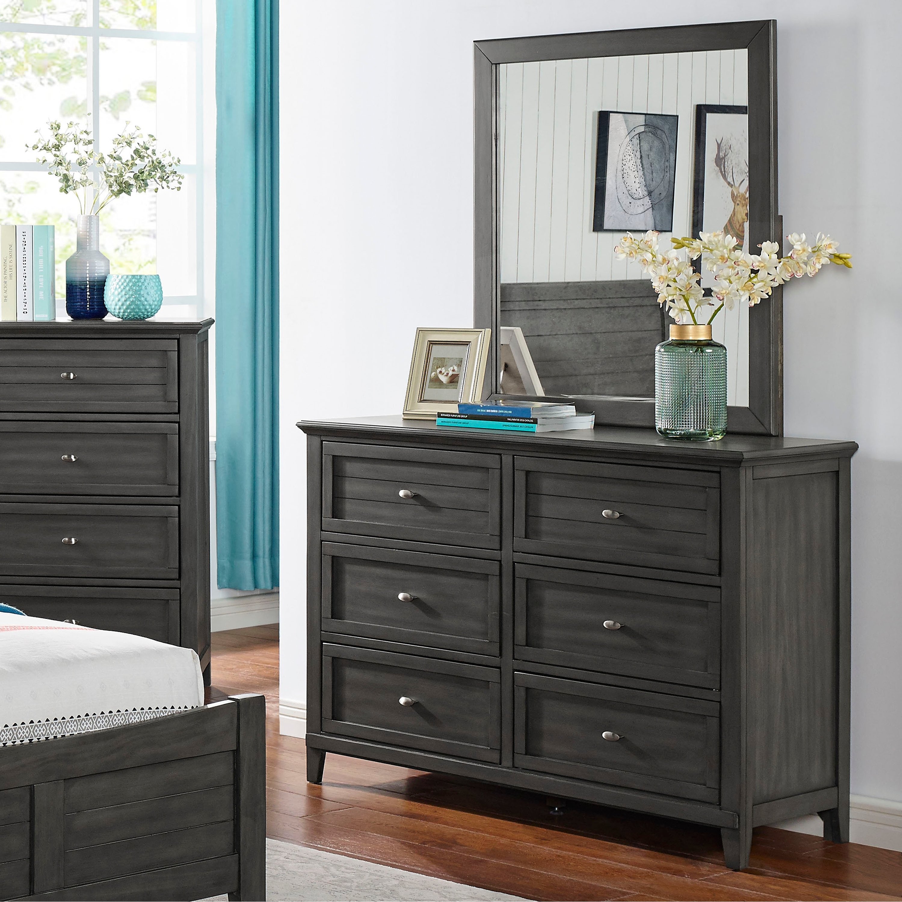 Furniture of America Wese Traditional Grey Dresser and Mirror Set - - 31451301 - Mycitystee