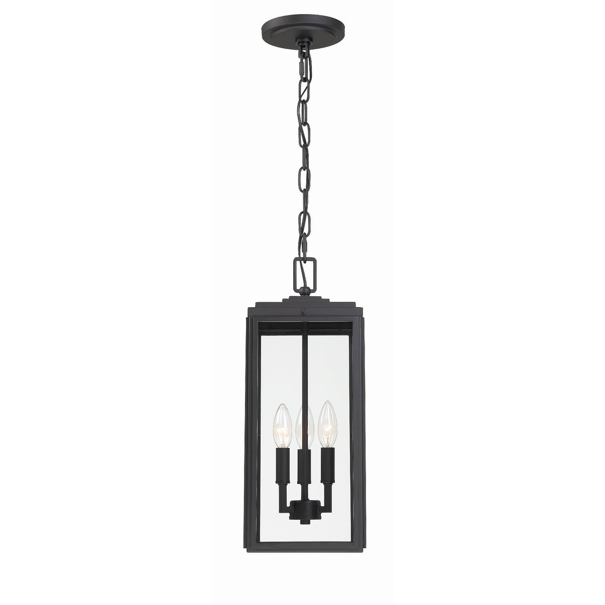 Byron 3 Light Matte Black Outdoor Pendant - 7.5