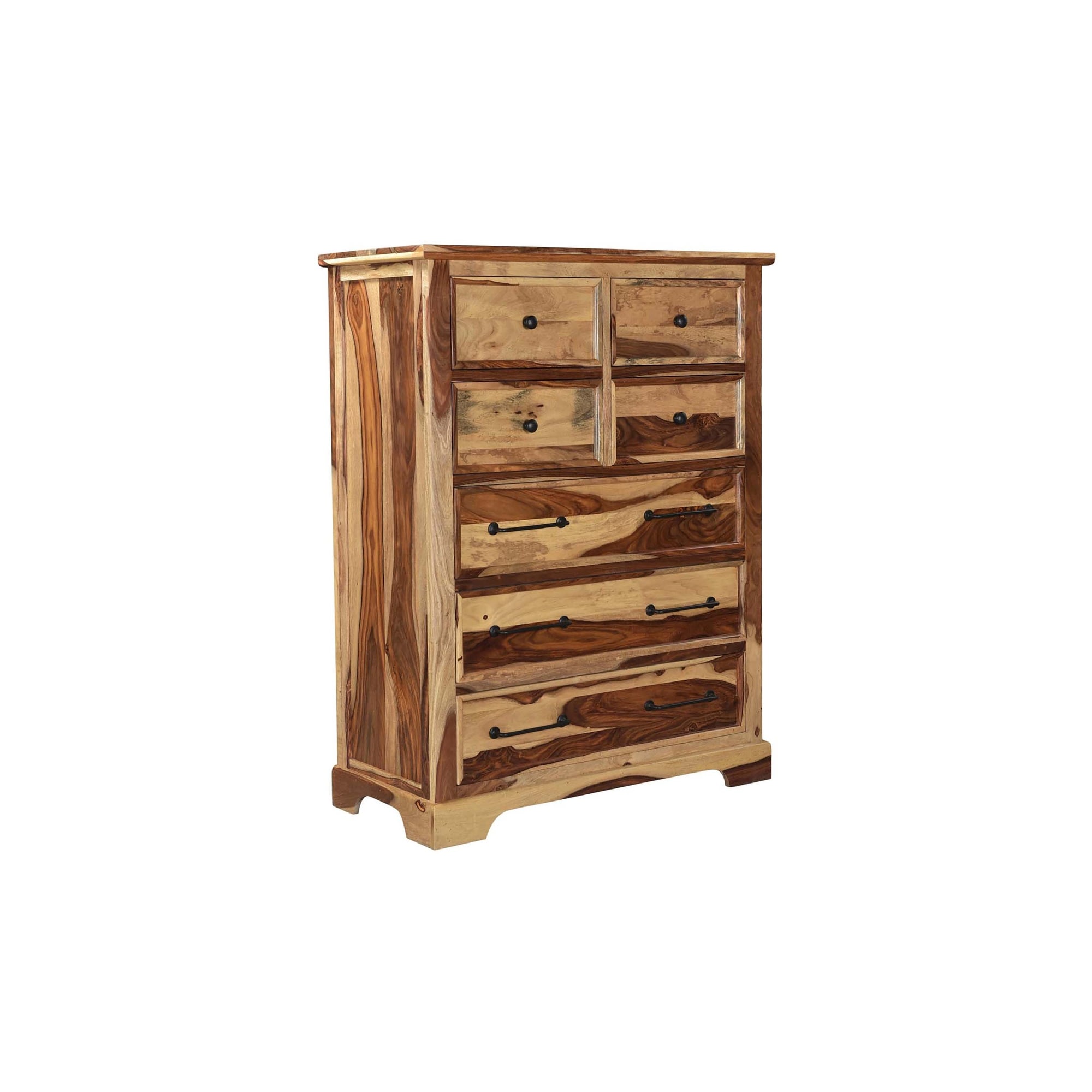 Porter Designs Crossroads Traditional Solid Sheesham Wood 7-Drawer Chest， Natural - - 35436391 - Mycitystee