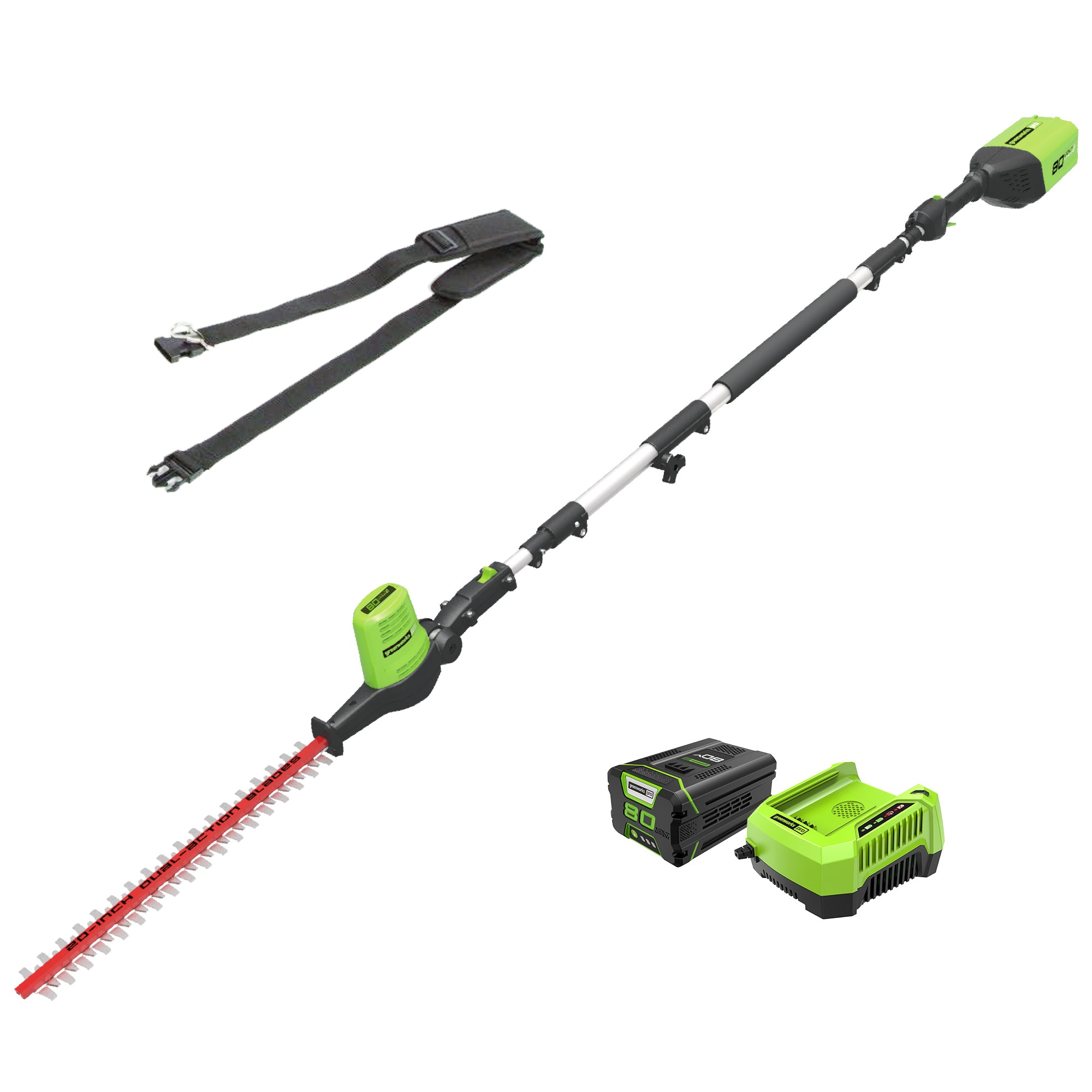 80V 20-Inch Cordless Pole Hedge Trimmer | Greenworks Pro - Mycitystee