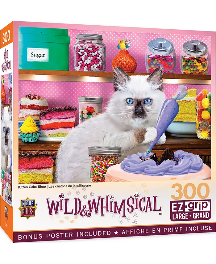 MasterPieces Puzzles Wild Whimsical - Kitten Cake Shop 300 Piece Adult Jigsaw Puzzle - Mycitystee