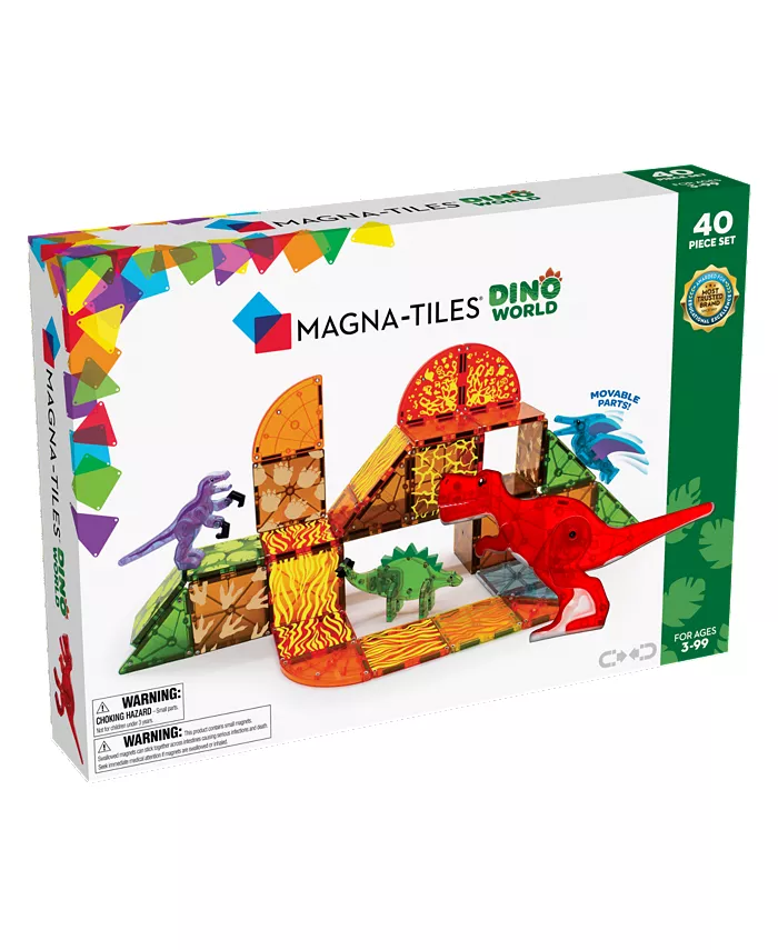 Magna-Tilesandreg Dino World 40-Piece Set， Encourage Meaningful Play， Ages 3+ - Mycitystee
