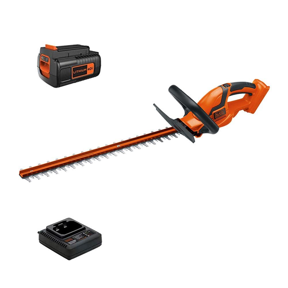 BLACK+DECKER 40V MAX Cordless Battery Powered Hedge Trimmer Kit with (1) 1.5Ah Battery & Charger LHT2436 - Mycitystee
