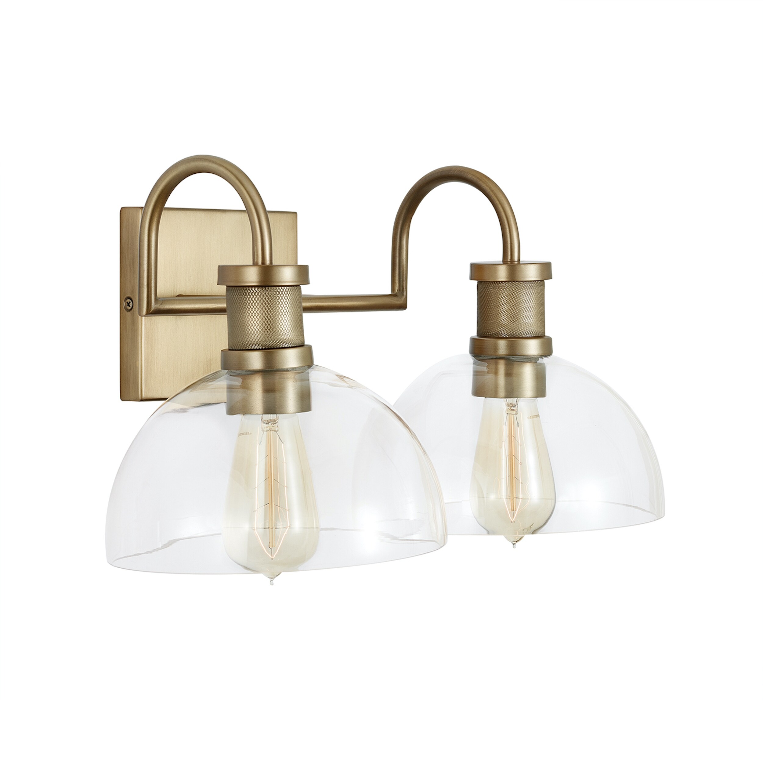 Cassidy 2-light Aged Brass Bath/ Vanity Fixture w/ Clear Glass - Mycitystee