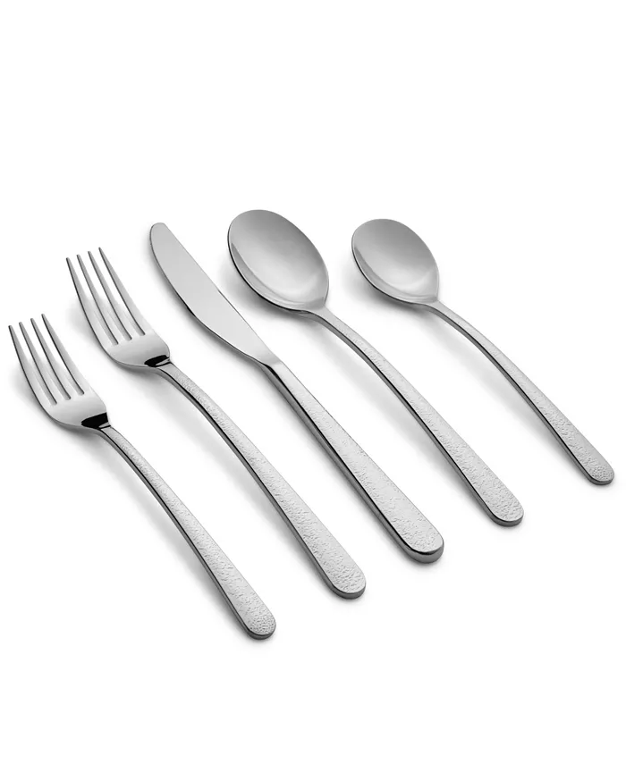 Cambridge Silversmiths Kiera Textured Mirror Flatware Set， 20 Piece - Mycitystee