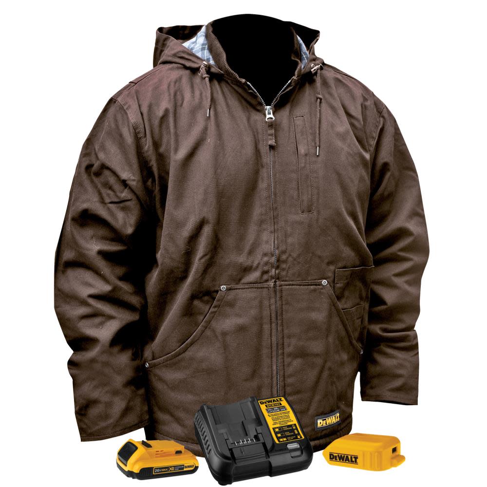 DEWALT Heavy Duty Heated Kit Tobacco Work Jacket 2X DCHJ076ATD1-2X from DEWALT - Mycitystee