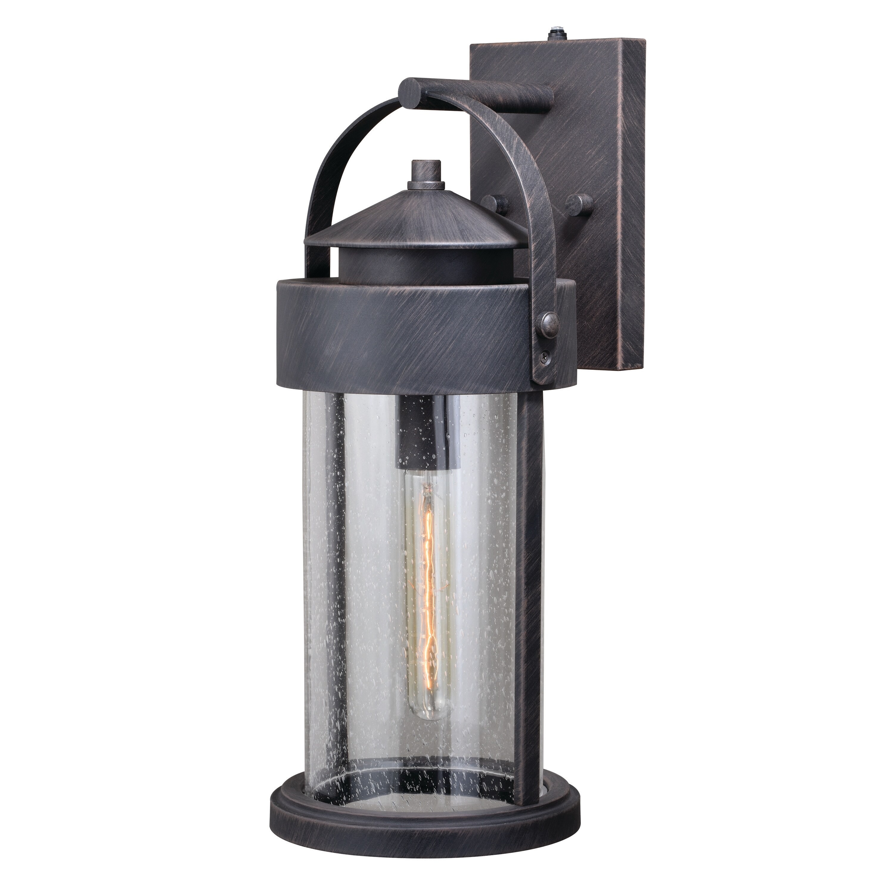 Cumberland 1 Light Dusk to Dawn Bronze Rustic Outdoor Wall Lantern Clear Glass - 8-in W x 19.75-in H x 9-in D Shopping - The Best Deals on Outdoor Wal - Mycitystee