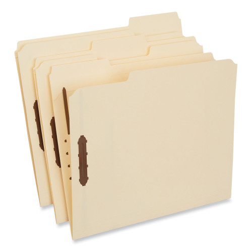 Universal Deluxe Reinforced Top Tab Folders with Two Fasteners， 1/3-Cut Tabs， Letter Size， Manila， 50/Box (13420) - Mycitystee