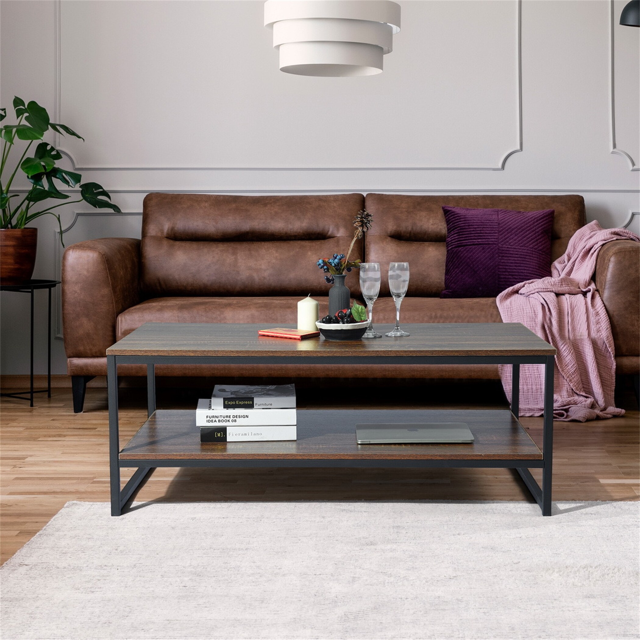 End Table Coffee Table Wooden Living Room Table with Storage - Mycitystee