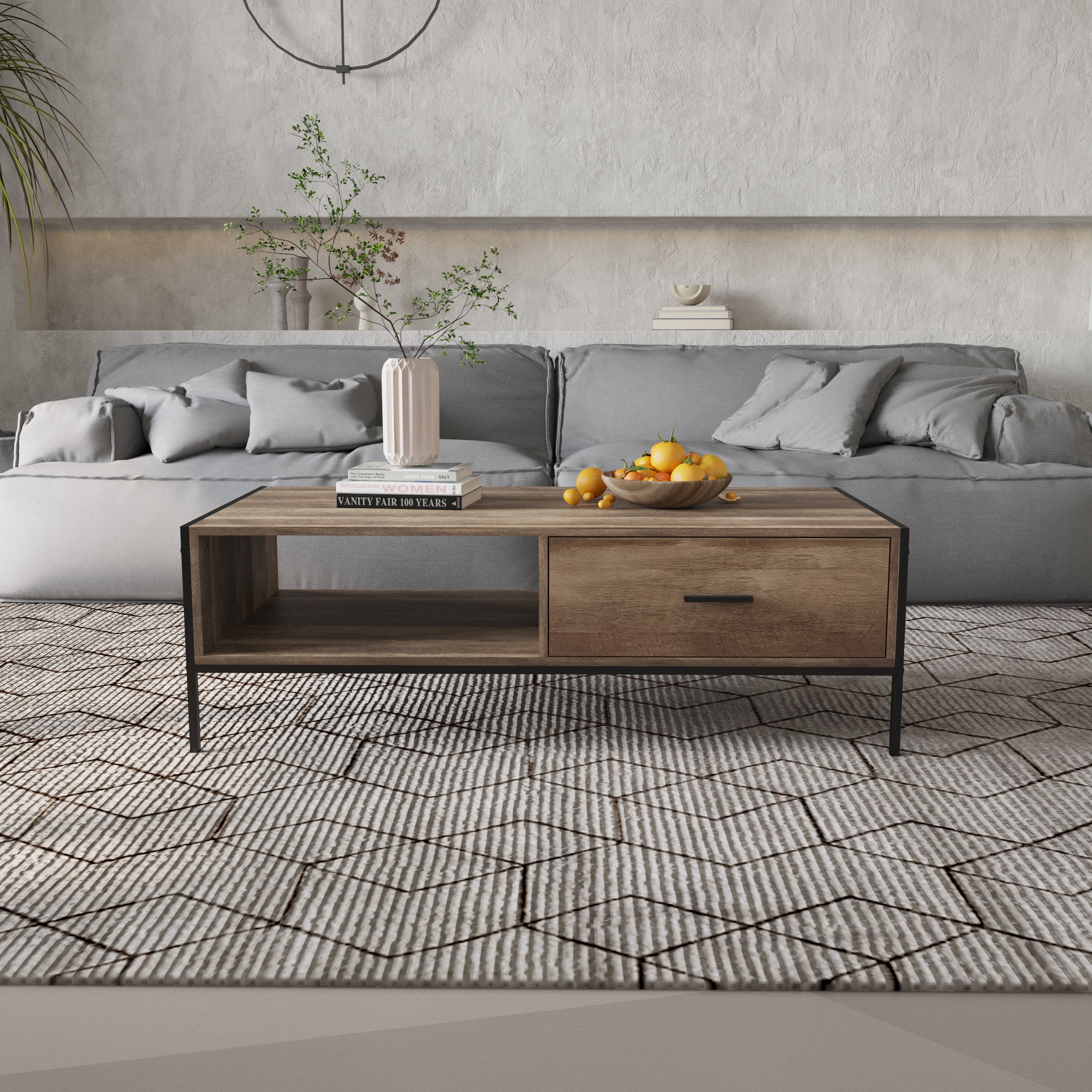 Modern Coffee Table With Drawers And Storage Shelves for Living Room Reception - Mycitystee