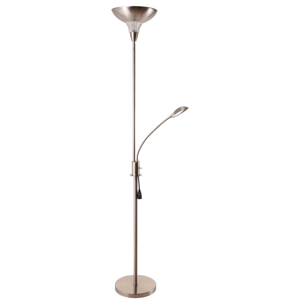 Task Torchiere 2-light Floor Lamp with Gooseneck Style Reading LED Light - Mycitystee