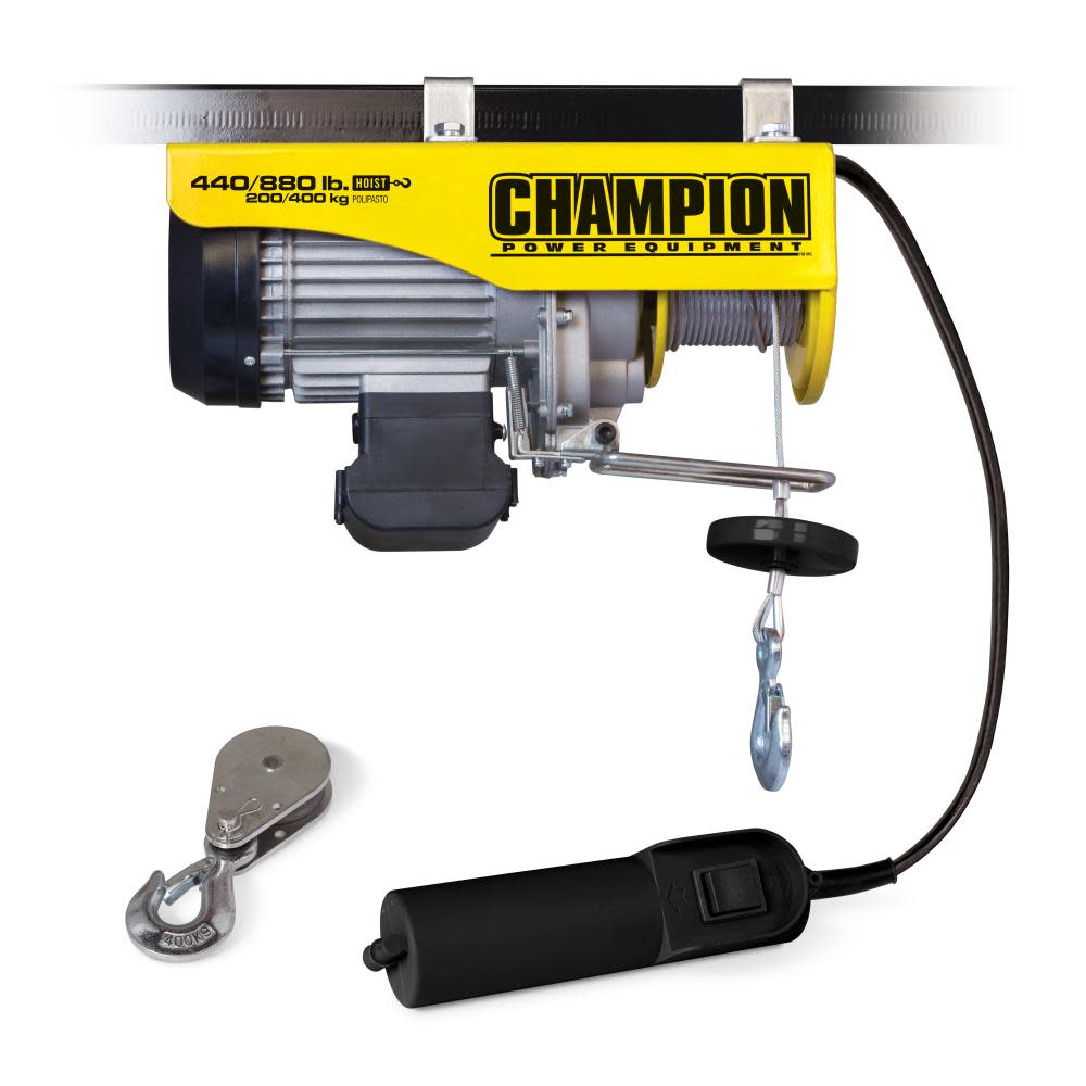 Champion 440/880-Lb Automatic Electric Hoist with Remote Control - Mycitystee