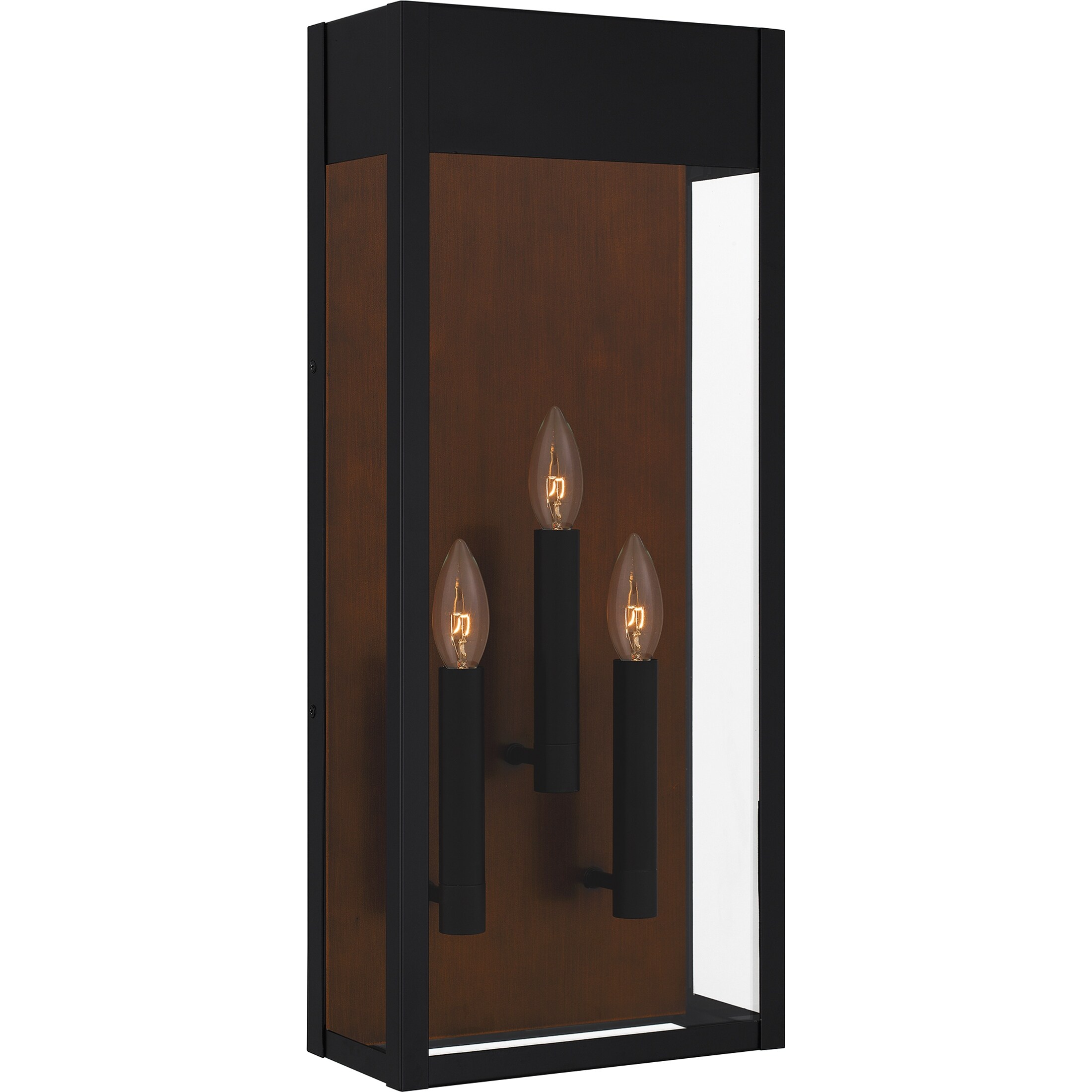 Maren 3-Light Matte Black Outdoor Wall Lantern|Black - Mycitystee