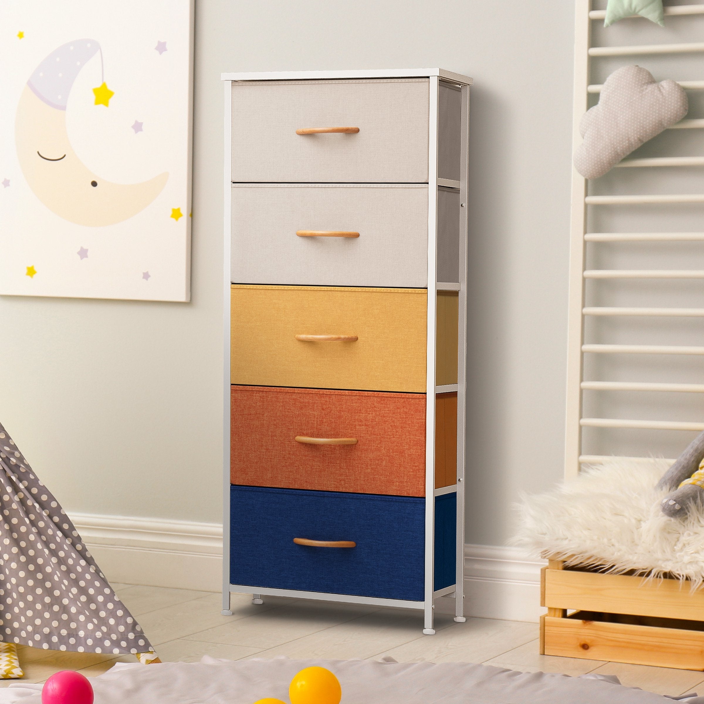 Crestlive Products Household 5-Drawer Vertical Dresser Storage Chest - - 31606126 - Mycitystee