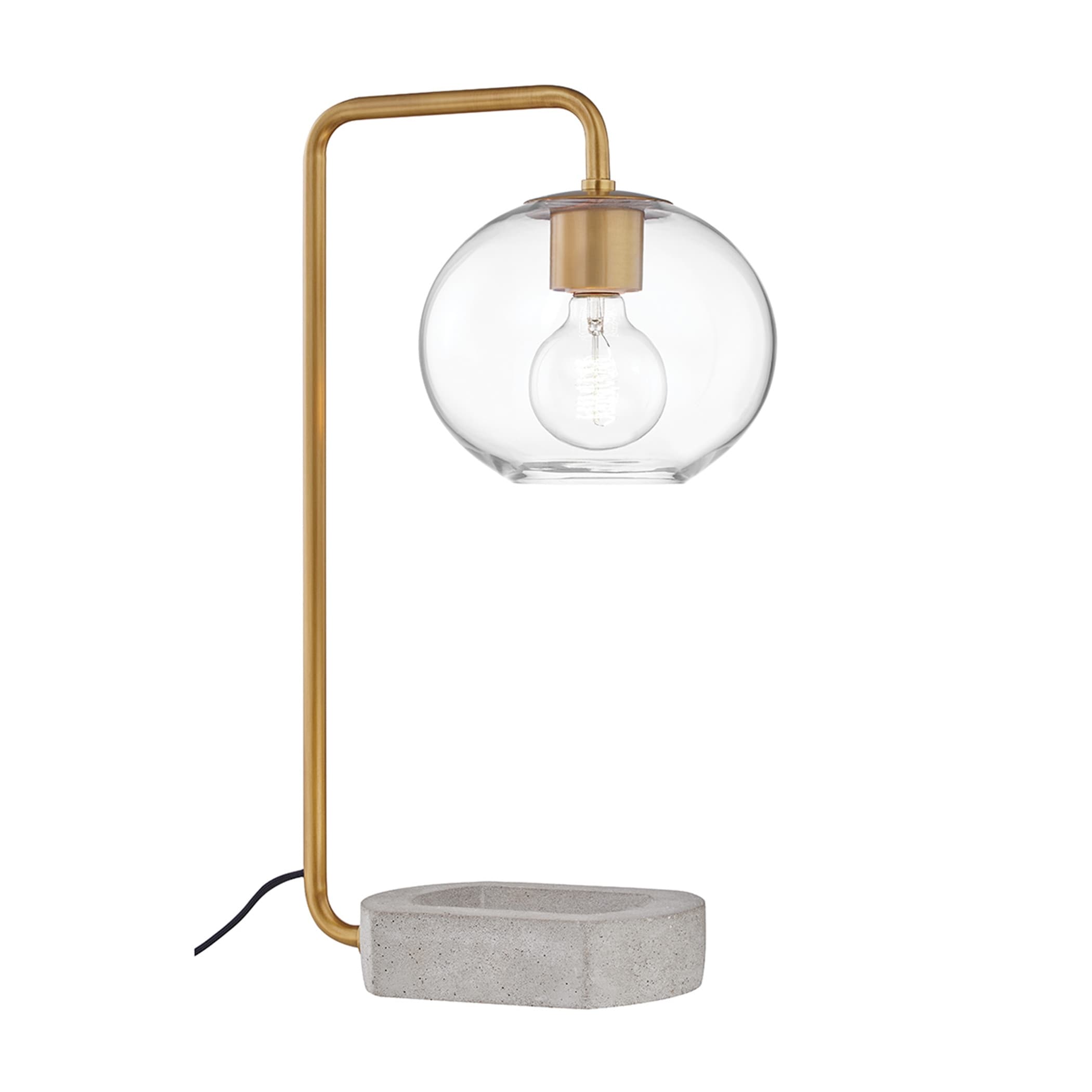 Mitzi by Hudson Valley Margot 1-light Aged Brass Table Lamp， Clear Glass - Mycitystee