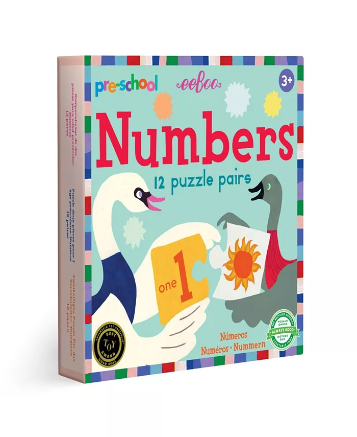 Eeboo 24 Piece Love Preschool Numbers Puzzle Pairs - Mycitystee